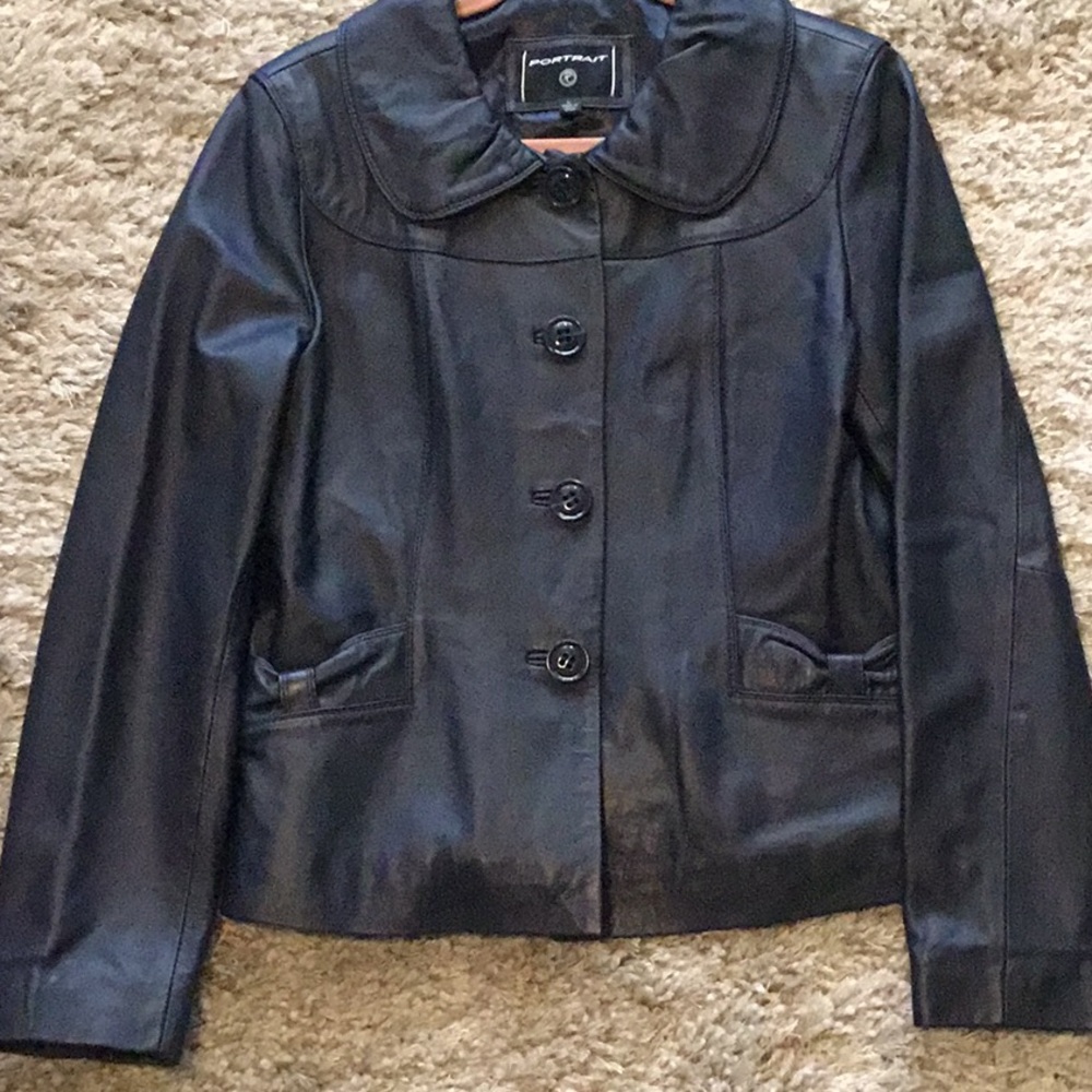 Women’s Leather Jacket, Blue